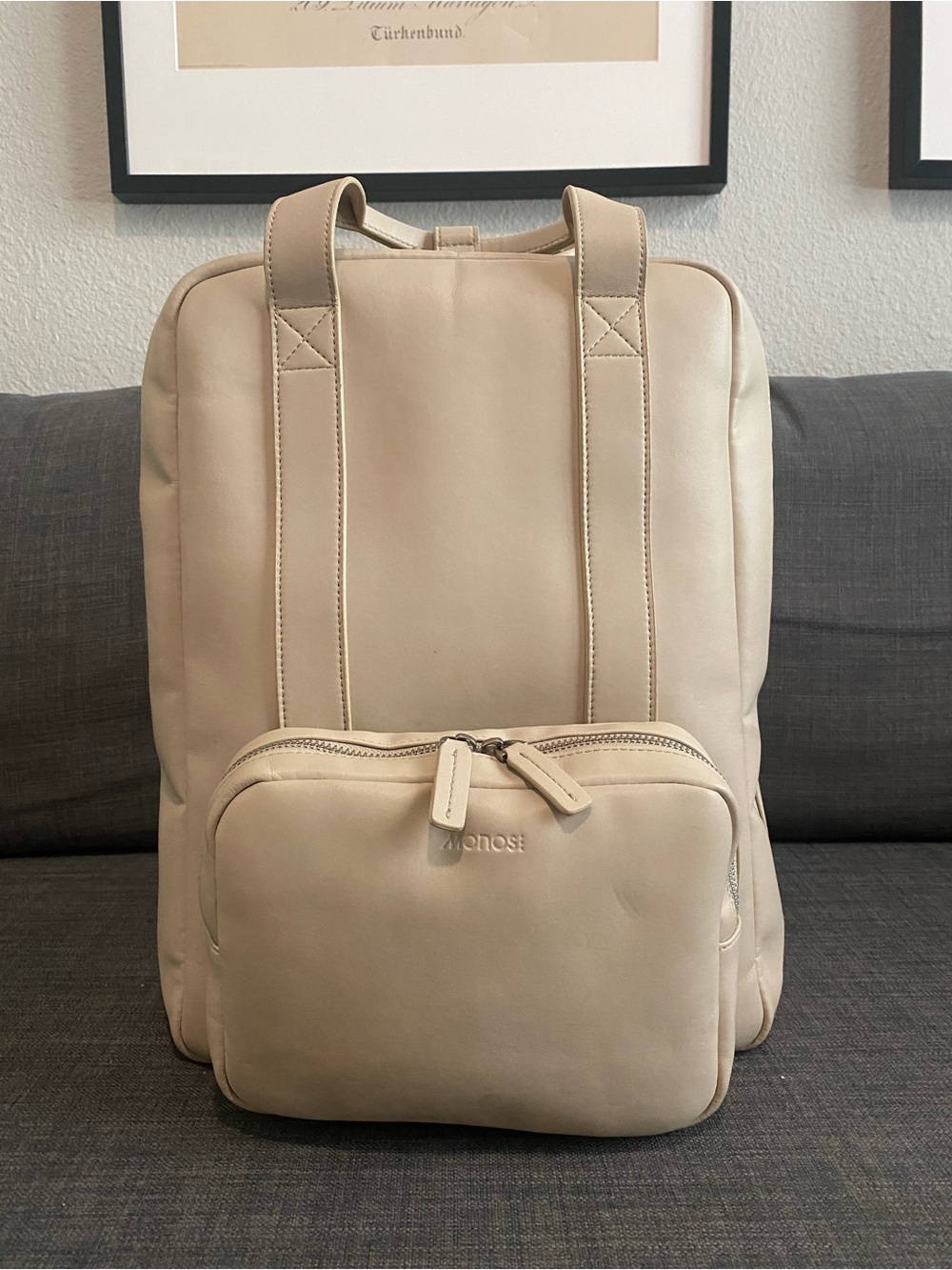 Monos Metro Backpack in Vegan Leather - Ivory